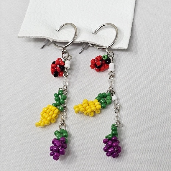 Free People Jewelry - Free People Colorful Beaded Fruit Earrings